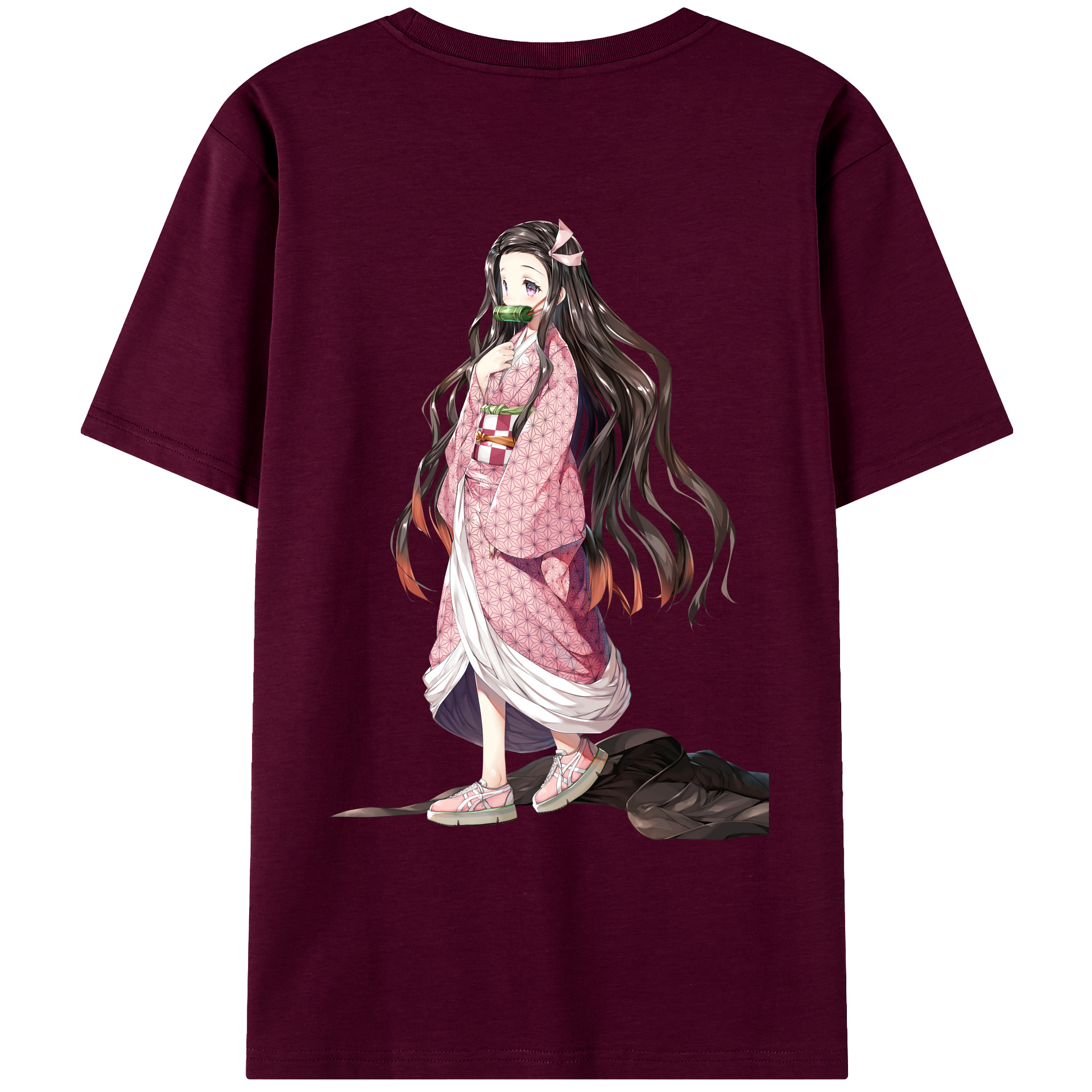 （画像用） 鬼滅の刃（きめつのやいば）竈門 禰󠄀豆子／かまど ねずこ Kamado Nezuko レディース半袖Tシャツ(バックプリント)
